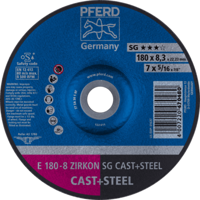 PFERD TOOLS Brúsky E 180-8 ZIRKON SG LIATINA+OCEL
