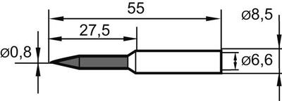 KURTZ ERSA Hrot spájkovací 0,8mm predĺžený ERSADUR typ 832 ERSA
