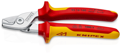 KNIPEX 95 16 160 SB StepCut® Nožnice na káble izolované s multi-komponentnými rukoväťami, VDE testov