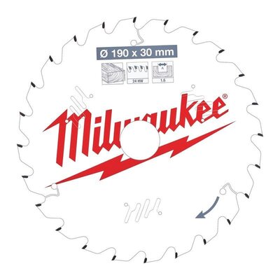 MILWAUKEE Pílový kotúč drevo 190X30X1.6X24ATB