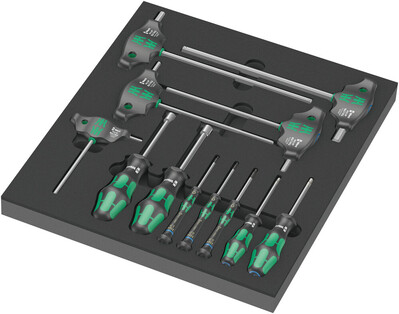 WERA 9713 Šroubováky Hex v pěnové vložce, set 1, 12-dielny