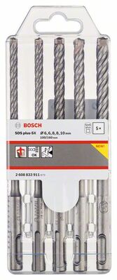 BOSCH 2608833911 - 5-dielna súprava vrtákov do kladív SDS plus-5X 6; 6; 8; 8; 10 mm