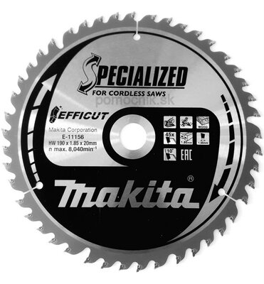 MAKITA KOTÚČ PILOVÝ EFFICUT - E-11156 - na drevo pre akumulátorové pokosové píly