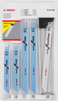 BOSCH 2607010906 - 6 részes fűrészlapkészlet fa és fém farokfűrészhez