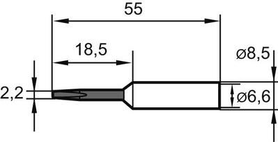 KURTZ ERSA Hrot spájkovací 2,2mm predĺžený ERSADUR typ 832 ERSA