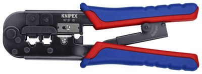 KNIPEX 97 51 10 SB Lisovacie kliešte pre Western konektory s multi-komponentnými úchopmi leštené 190