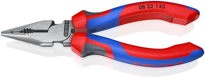 KNIPEX 08 22 145 SB Kombinované kliešte s ihlovým nosom čierne atramentované 145 mm