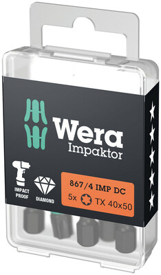 WERA 867/4 IMP DC TORX® DIY Impaktor bity, TX 40 x 50 mm, 5-dielna súprava
