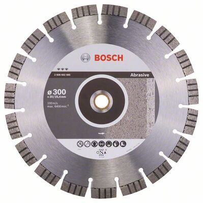 BOSCH Diamantový rezací kotouc Best for Abrasive 300 x 20,00 + 25,40 x 2,8 x 15 mm