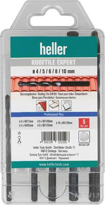HELLER Sada vrtákov 5diel ROOFTILE EXPERT 4/5/6/8/10mm do streš.krytiny Heller