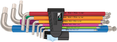 WERA 3950/9 Sada úhlových kľúčov Hex-Plus Multicolour Imperial Stainless 1, palcové, nerezová oceľ, 9-die