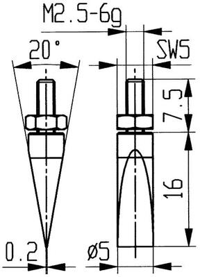 Käfer Dotyk pre odchýlkomer 20 / 5mm oceľ Kafer