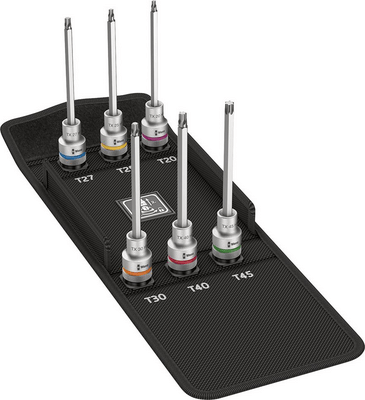 WERA HOSSZÚ, TARTÓ FUNKCIÓS TORX 6 DB 05004211001 ADAPTERBETEK KÉSZLET
