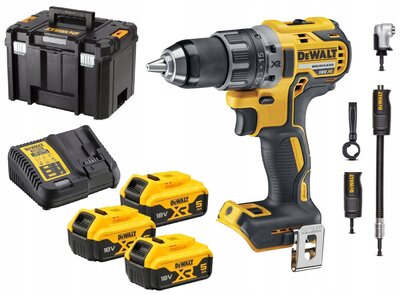 DeWALT DCD791P3A aku bezuhlíková vrtačka 18V/3*5Ah XR Li-Ion, 70Nm, 0-550/2000 ot./min TSTAK+DT20501