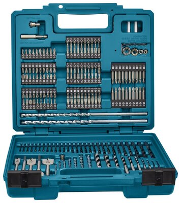 MAKITA E-11689 - Fúró, fúrószár és kéziszerszám készlet tokban 256 db.
