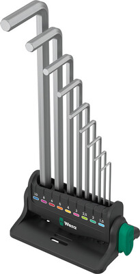 WERA 950/9 Hex-Plus 8 sada úhlových kľúčov, metrická, chrómovaný držiak, 10-dielna
