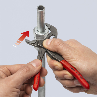 KNIPEX 87 01 150 SB Cobra® Hightech kliešte na vodné čerpadlá s protišmykovým plastovým povrchom šed