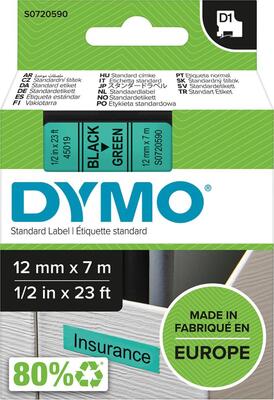 DYMO Páska popisová 12mm čierna / zelená Dymo