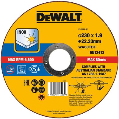 DeWALT DT43909 Kotúč rezný na nerez 230x1,9 mm Typ1