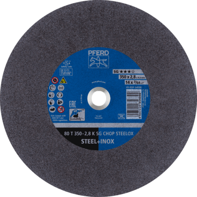 PFERD TOOLS CHOPSAW stat. rezný kotúč 80 T 350-2,8 K SG CHOP STEELOX/25,4