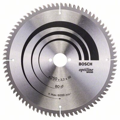 BOSCH Pílový kotúc Optiline Wood 250 x 30 x 3,2 mm, 80