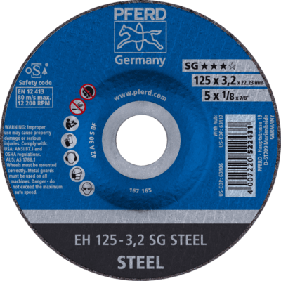 PFERD TOOLS Rezné kotúče EH 125-3,2 SG OCEĽ