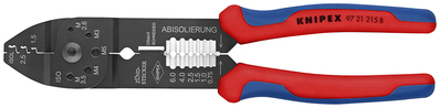 KNIPEX 97 21 215 B Lisovacie kliešte s multi-komponentnými úchopmi čierne lakované 230 mm