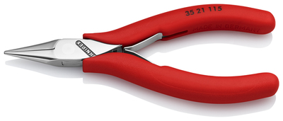 KNIPEX 35 21 115 kliešte pre elektroniku s prevlečným kĺbom s protišmykovými plastovými úchopmi 115 