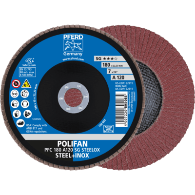 PFERD TOOLS POLIFAN-Disky s plochým okrajom PFC 180 A 120 SG STEELOX