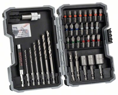 BOSCH 2607017328 - 35 darabos fém fúró- és csavarfejkészlet