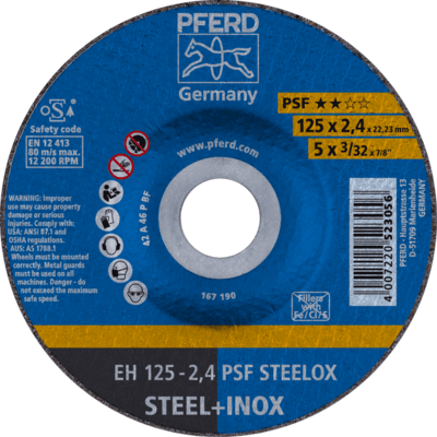 PFERD TOOLS Rezné kotúče EH 125-2,4 PSF STEELOX (10)