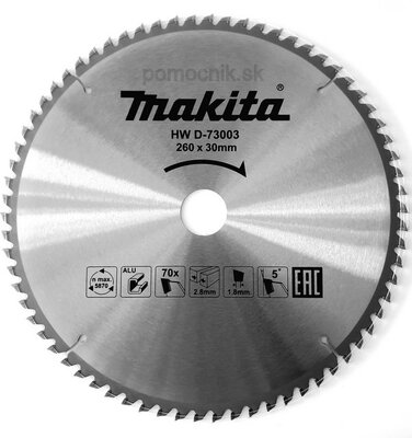 MAKITA TCT fűrészlap alumíniumhoz - D-73003