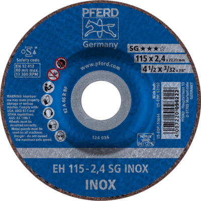 PFERD TOOLS Rezné kotúče EH 115-2,4 SG INOX