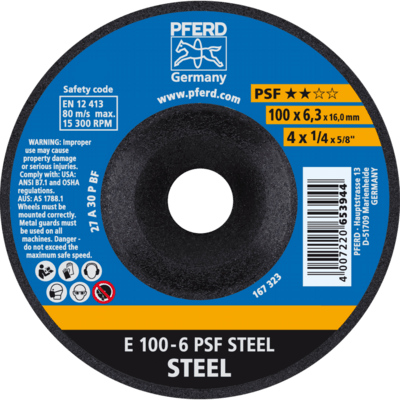 PFERD TOOLS Brúsky E 100-6 PSF OCEĽ/16,0
