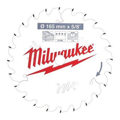 MILWAUKEE 4932471311 - Fa fűrészlap 165X5/8X1.6X24ATB