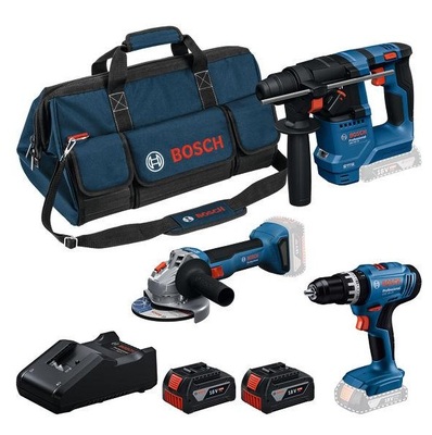 BOSCH GSB + GBH + GWS + 2× GBA 4.0Ah + GAL18V-40 - Kombinovaná súprava 18V - 0615A500AG