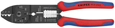 KNIPEX 97 21 215 C Lisovacie kliešte s multi-komponentnými úchopmi čierne lakované 230 mm
