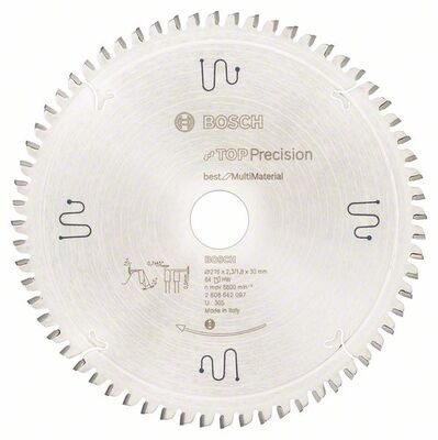 BOSCH Pílový list do okružnej píly Top Precision Best for Multi Material 216 x 30 x 2,3 mm, 64