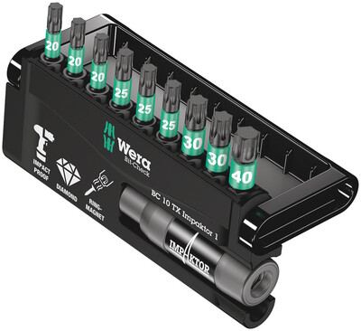 WERA Bit-Check 10 TX Impaktor 1, 10-dielny