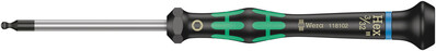 WERA 2052 Šesťhranný skrutkovač s guľovou hlavou na použitie v elektronike, 3/32" x 60 mm