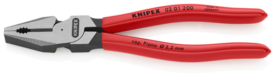 KNIPEX 02 01 200 SB Kombinované kliešte s veľkou pákovou silou poplastované čierne atramentované 200