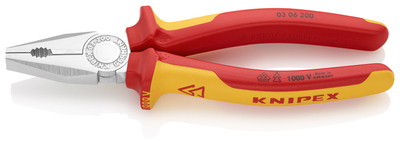 KNIPEX 03 06 200 SB Kombinované kliešte izolované s multi-komponentnými rukoväťami, VDE testované po