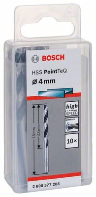 BOSCH Skrutkovitý vrták HSS PointTeQ 4,0 mm