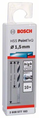 BOSCH Skrutkovitý vrták HSS PointTeQ 1,5 mm