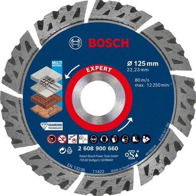 BOSCH Diamantový rezací kotúč EXPERT MultiMaterial, 125 x 22,23 x 2,2 x12 mm - 2608900660