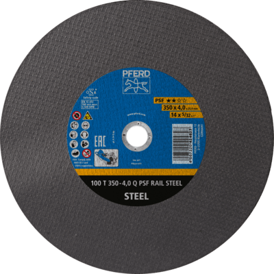 PFERD TOOLS RAIL stacionárne rezný kotúče 100T 350-4,0 Q PSF RAIL OCEĽ/25,4