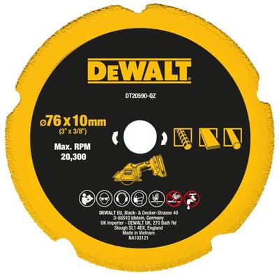 DeWALT Diamant vágókorong multimateriálhoz 76x1,6mm DCS438-hoz