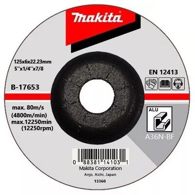 MAKITA ALUMÍNIUM CSISZOLÓTÁRCSA 125X6X22MM - B-17653