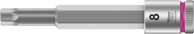 WERA 8740 B Hlavice s bitem Zyklop s upínacou časťou 3/8", s extra štíhlym profilom, 8 x 100 mm