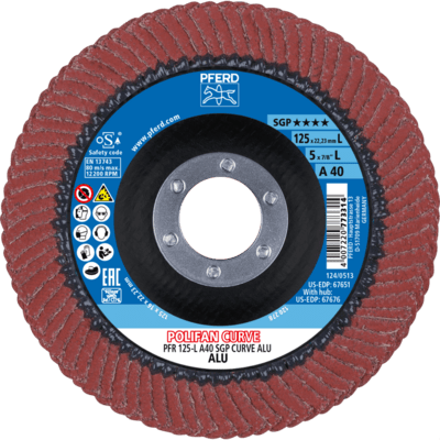 PFERD TOOLS POLIFAN-Obrubové disky PFR 125-L A 40 SGP CURVE ALU